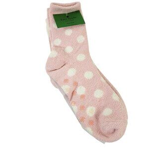 Kate Spade New York Slipper Socks Pink White Grippers Home Socks 2 pair NWT